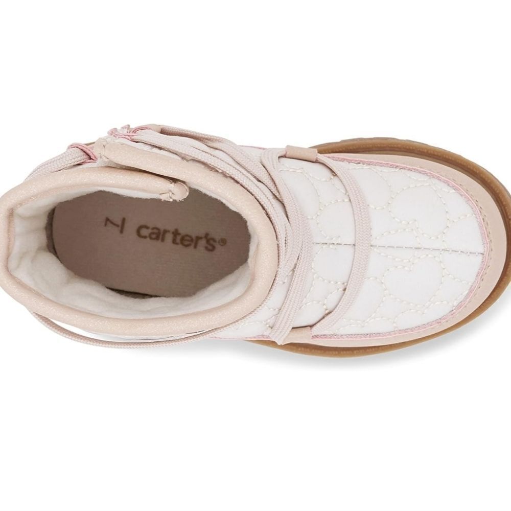 Carter's toddler Child Ribbed Tayla ivory and Pink Fashion Boot size 12 - Picture 3 of 10